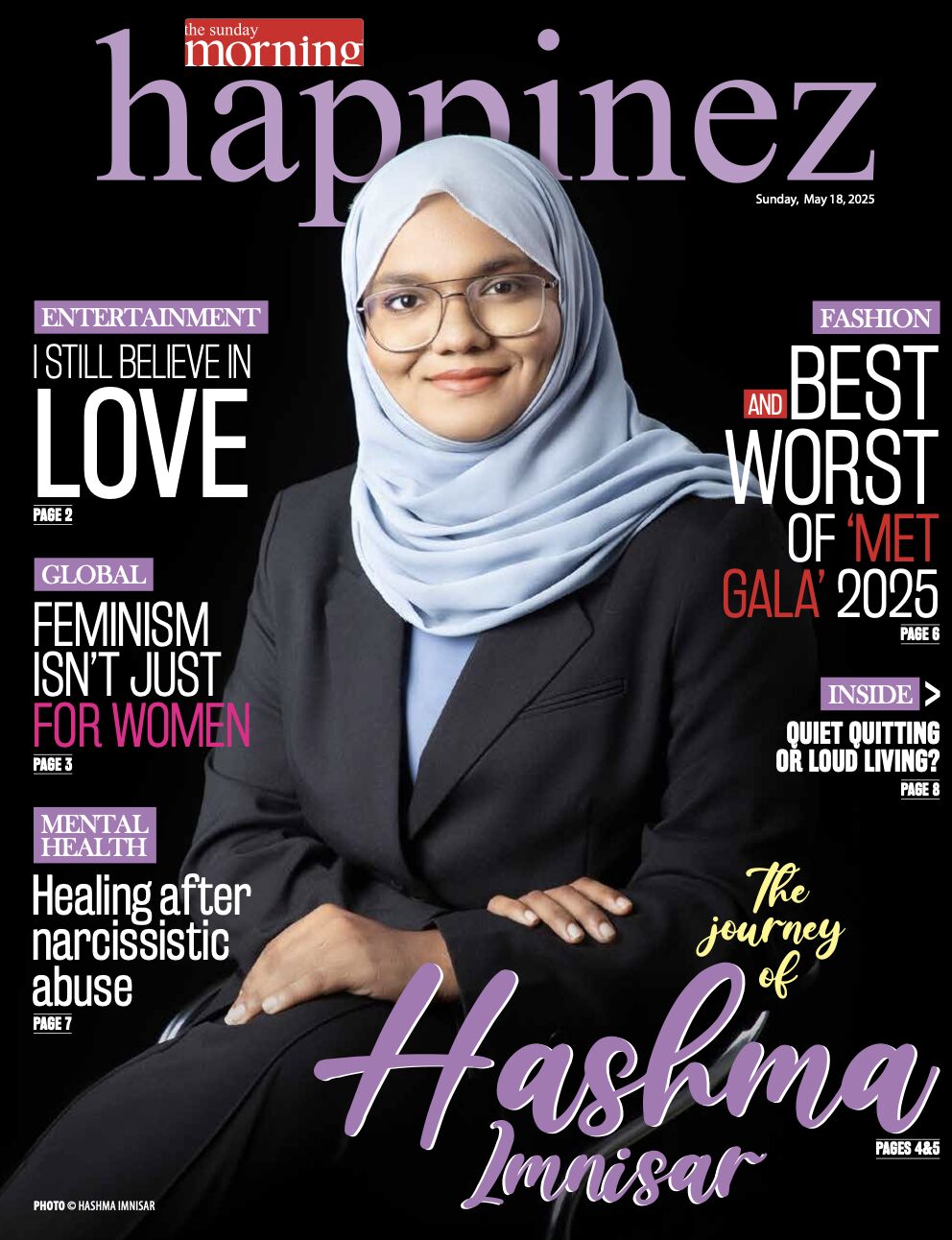 Hashma Imnisar on the cover of Happinez magazine